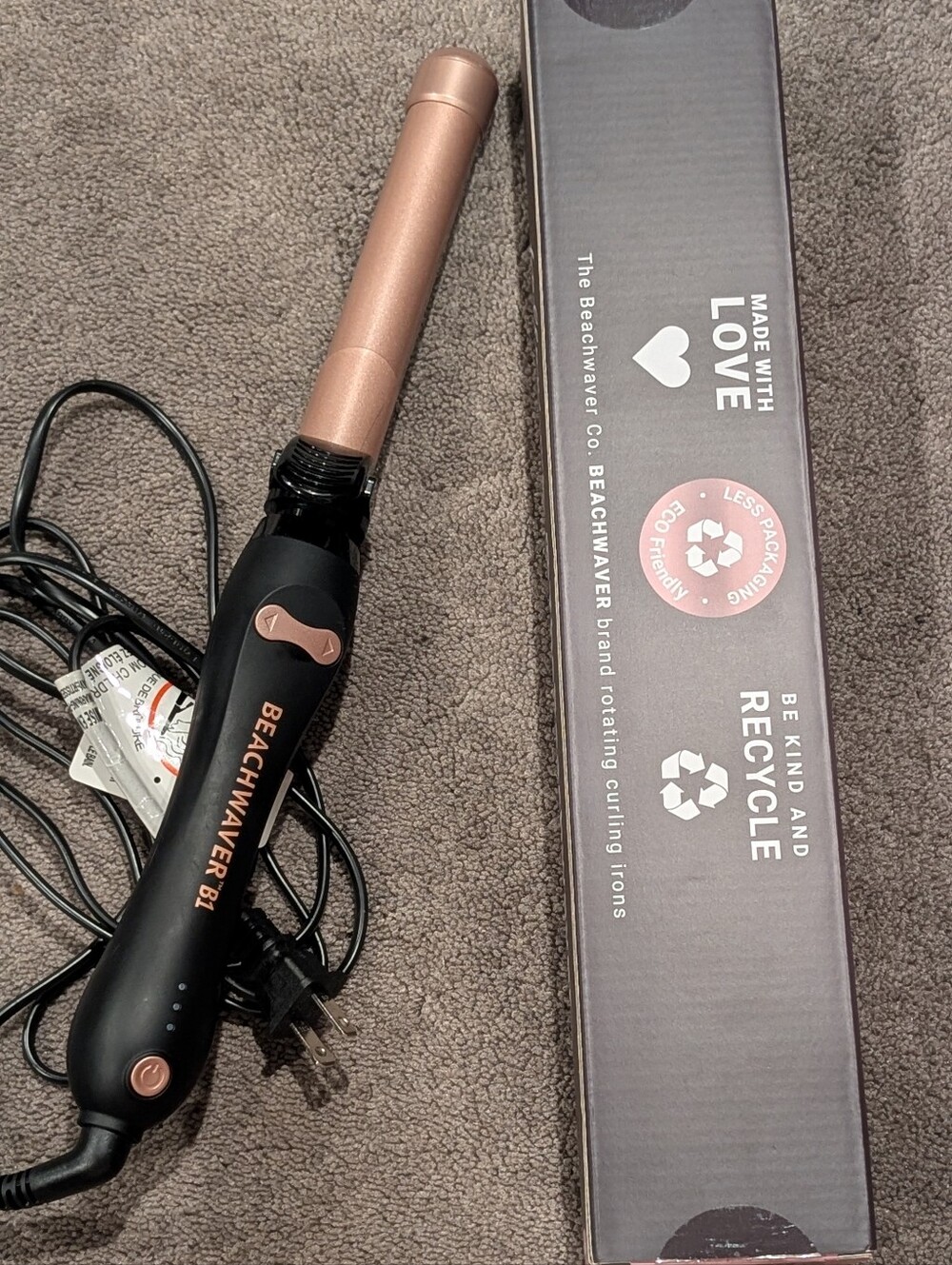 Beachwaver B1 Midnight RoseLimited Edition Rotating Curling Iron - Black/Rose